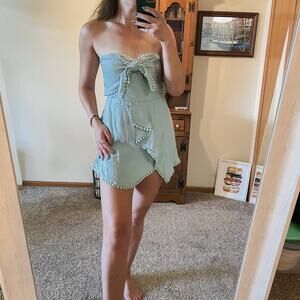 Twenty Ten sage green strapless romper